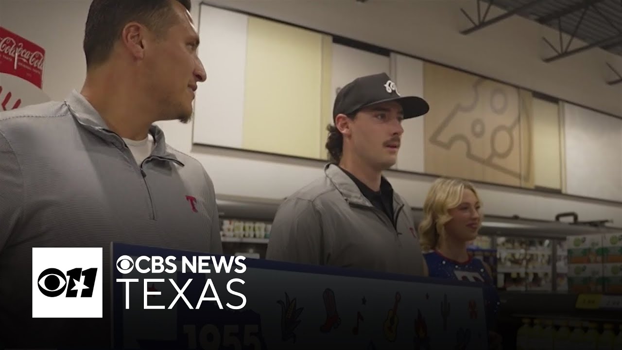 Texas Rangers and Kroger surprise North Texas family with free groceries