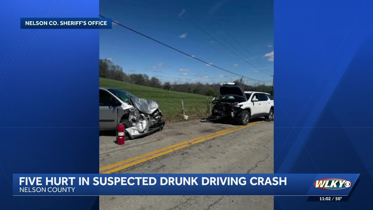 Five people taken to hospital after suspected drunk driving crash in Nelson County
