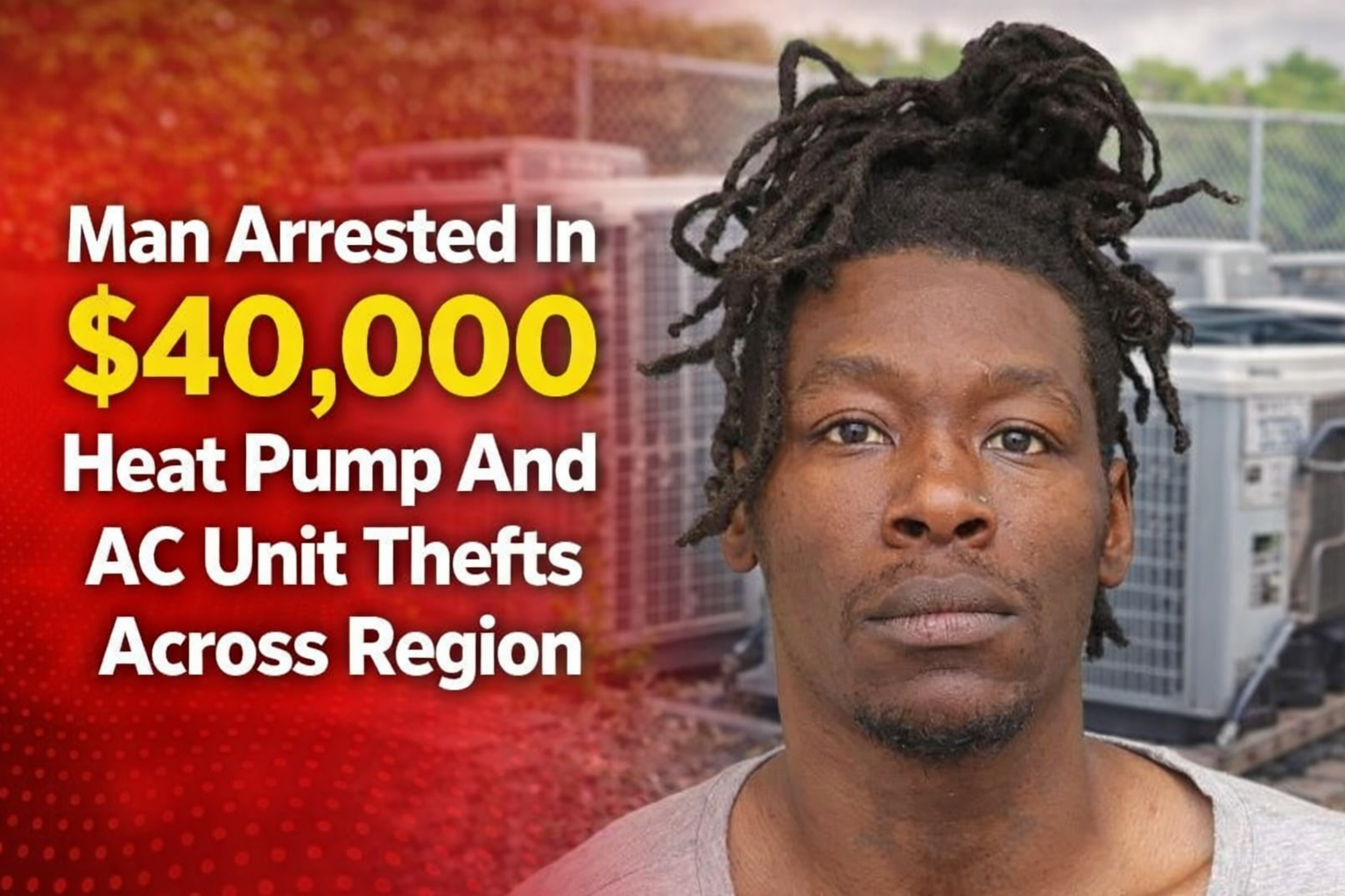 Man Arrested In $40,000 Heat Pump And AC Unit Thefts Across Region