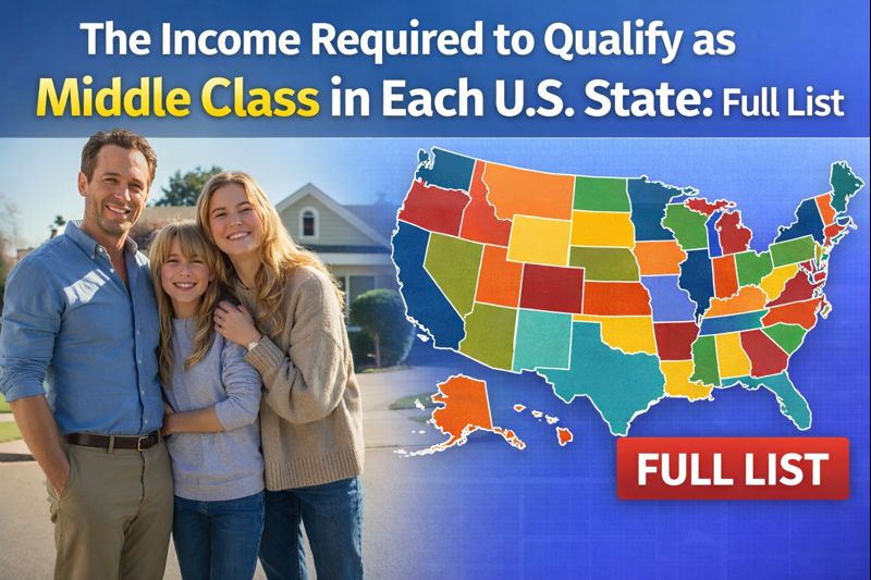 The Income Required to Qualify as Middle Class in Each U.S. State: Full List