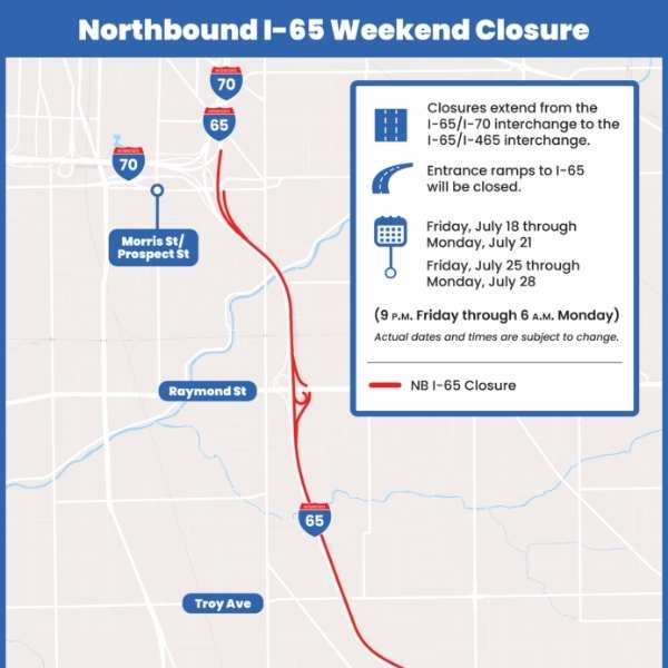 Lane closures set for I-65 work ahead of summer shutdown