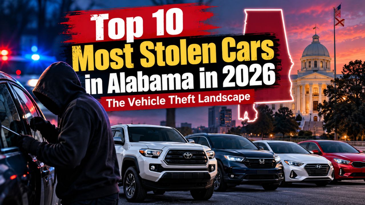 Top 10 Most Stolen Cars in Alabama in 2026: The Vehicle Theft Landscape